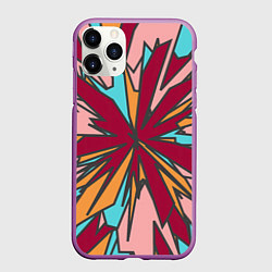 Чехол iPhone 11 Pro матовый Геометрический всплеск цвета, цвет: 3D-фиолетовый