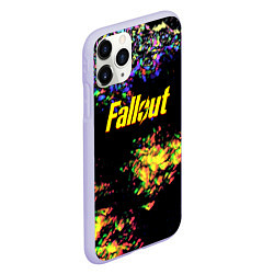 Чехол iPhone 11 Pro матовый Fallout краски, цвет: 3D-светло-сиреневый — фото 2