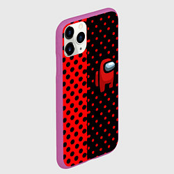 Чехол iPhone 11 Pro матовый Among us geometry dot, цвет: 3D-фиолетовый — фото 2