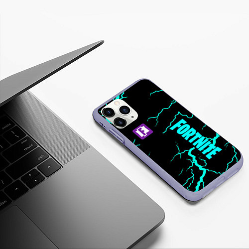 Чехол iPhone 11 Pro матовый Fortnite storm games / 3D-Светло-сиреневый – фото 3