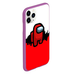 Чехол iPhone 11 Pro матовый Among us краски, цвет: 3D-фиолетовый — фото 2