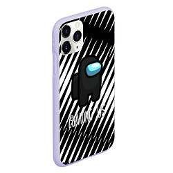 Чехол iPhone 11 Pro матовый Among us текстура, цвет: 3D-светло-сиреневый — фото 2