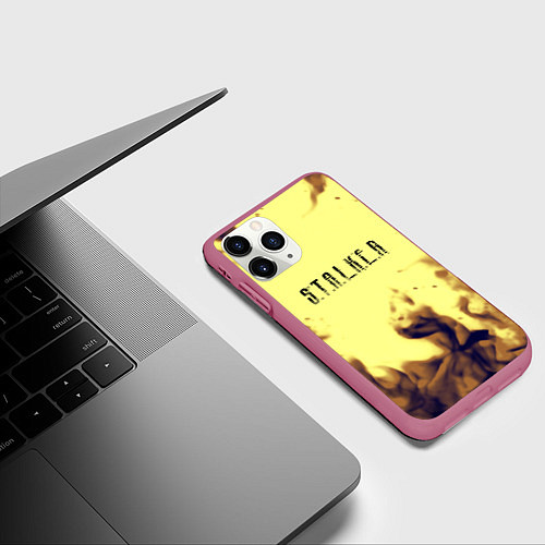 Чехол iPhone 11 Pro матовый Stalker fire retro / 3D-Малиновый – фото 3