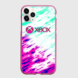 Чехол iPhone 11 Pro матовый Xbox краски текстура игры, цвет: 3D-малиновый