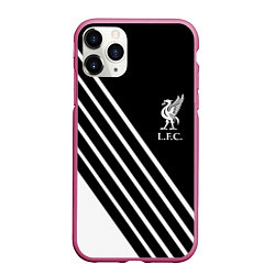 Чехол iPhone 11 Pro матовый Liverpool sport fc geometry, цвет: 3D-малиновый