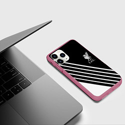Чехол iPhone 11 Pro матовый Liverpool sport fc geometry, цвет: 3D-малиновый — фото 2