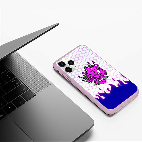 Чехол iPhone 11 Pro матовый Samurai logo cdproject / 3D-Розовый – фото 3