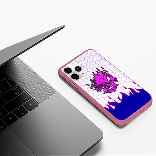 Чехол iPhone 11 Pro матовый Samurai logo cdproject / 3D-Малиновый – фото 3