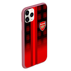 Чехол iPhone 11 Pro матовый Arsenal fc sport geometry steel, цвет: 3D-малиновый — фото 2