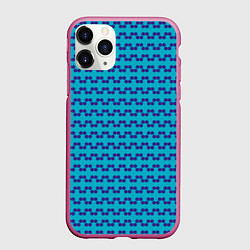 Чехол iPhone 11 Pro матовый Полосный паттерн из окружностей, цвет: 3D-малиновый