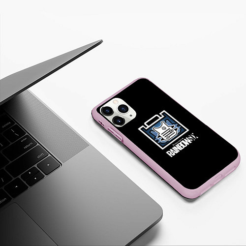 Чехол iPhone 11 Pro матовый Rainbnow six онлайн шутер / 3D-Розовый – фото 3