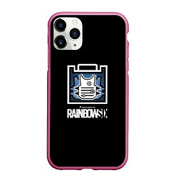 Чехол iPhone 11 Pro матовый Rainbnow six онлайн шутер, цвет: 3D-малиновый