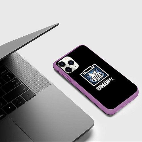 Чехол iPhone 11 Pro матовый Rainbnow six онлайн шутер / 3D-Фиолетовый – фото 3
