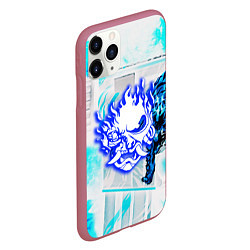 Чехол iPhone 11 Pro матовый Samurai logo howl, цвет: 3D-малиновый — фото 2