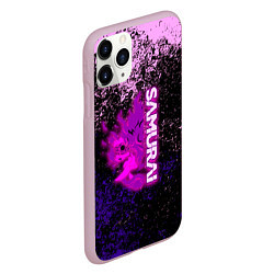 Чехол iPhone 11 Pro матовый Samurai neon logo краски, цвет: 3D-розовый — фото 2
