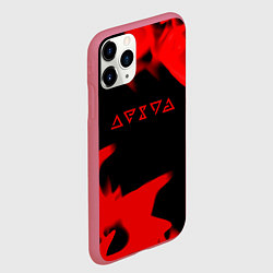Чехол iPhone 11 Pro матовый Ведьмак лого огонь, цвет: 3D-малиновый — фото 2