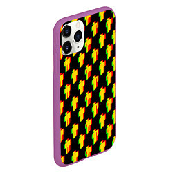 Чехол iPhone 11 Pro матовый Billie Eilish glitch pattern, цвет: 3D-фиолетовый — фото 2