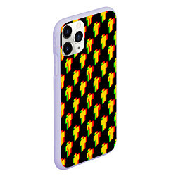 Чехол iPhone 11 Pro матовый Billie Eilish glitch pattern, цвет: 3D-светло-сиреневый — фото 2