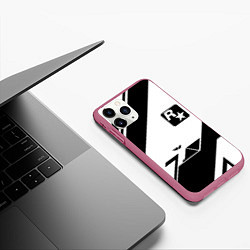 Чехол iPhone 11 Pro матовый Rockstar game pattern, цвет: 3D-малиновый — фото 2