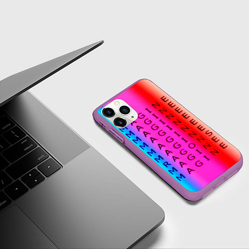 Чехол iPhone 11 Pro матовый Imagine Dragons neon rock / 3D-Фиолетовый – фото 3
