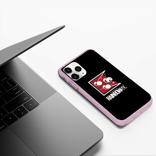 Чехол iPhone 11 Pro матовый Rainbow six game ubisoft / 3D-Розовый – фото 3