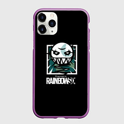 Чехол iPhone 11 Pro матовый Rainbow six шутер гейм лого, цвет: 3D-фиолетовый