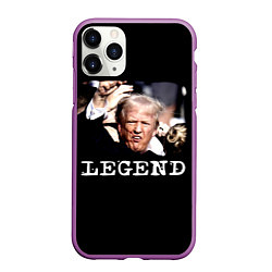 Чехол iPhone 11 Pro матовый Мем Трамп после покушения: легенда, цвет: 3D-фиолетовый