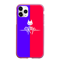 Чехол iPhone 11 Pro матовый Stray cat games, цвет: 3D-малиновый