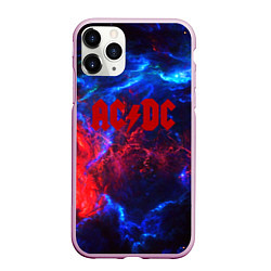 Чехол iPhone 11 Pro матовый AC DC space, цвет: 3D-розовый