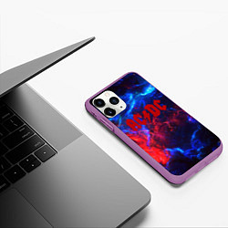 Чехол iPhone 11 Pro матовый AC DC space, цвет: 3D-фиолетовый — фото 2