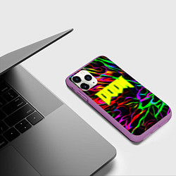 Чехол iPhone 11 Pro матовый Doom optical colors, цвет: 3D-фиолетовый — фото 2