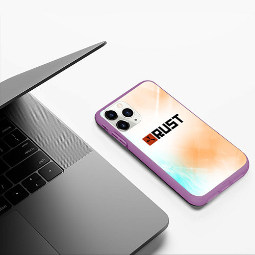 Чехол iPhone 11 Pro матовый RUST gradient / 3D-Фиолетовый – фото 3