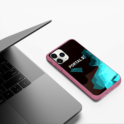 Чехол iPhone 11 Pro матовый Portal abstraction game valve / 3D-Малиновый – фото 3