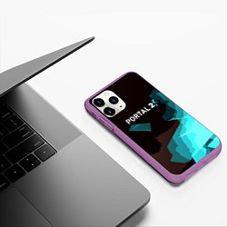 Чехол iPhone 11 Pro матовый Portal abstraction game valve, цвет: 3D-фиолетовый — фото 2