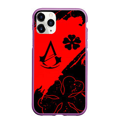 Чехол iPhone 11 Pro матовый Assassins Creed logo clewer, цвет: 3D-фиолетовый