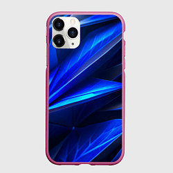 Чехол iPhone 11 Pro матовый Синяя геометрическая абстракция, цвет: 3D-малиновый