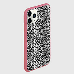 Чехол iPhone 11 Pro матовый Черно-белая шкура леопарда, цвет: 3D-малиновый — фото 2