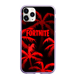 Чехол iPhone 11 Pro матовый Fortnite tropic red, цвет: 3D-светло-сиреневый