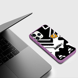 Чехол iPhone 11 Pro матовый Rainbow six паттерн дигл, цвет: 3D-фиолетовый — фото 2