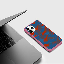 Чехол iPhone 11 Pro матовый Камуфляжная текстура стиль, цвет: 3D-малиновый — фото 2