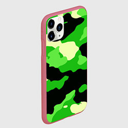 Чехол iPhone 11 Pro матовый Зелёный камуфляж текстура, цвет: 3D-малиновый — фото 2