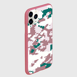 Чехол iPhone 11 Pro матовый Пиксельный камуфляж европа, цвет: 3D-малиновый — фото 2