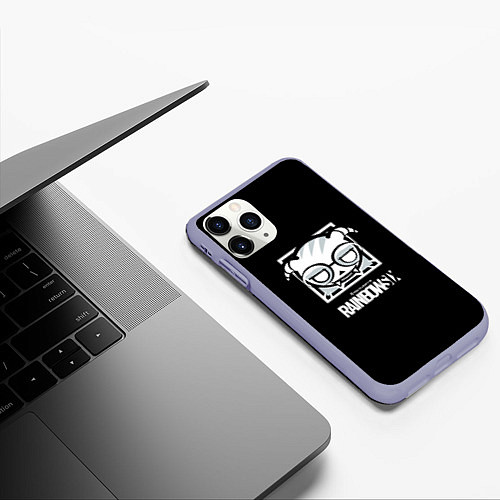 Чехол iPhone 11 Pro матовый Rainbow six logo games action / 3D-Светло-сиреневый – фото 3