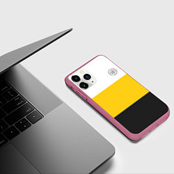 Чехол iPhone 11 Pro матовый За веру царя и святую триединую Русь НИКА черная, цвет: 3D-малиновый — фото 2