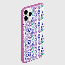 Чехол iPhone 11 Pro матовый Лица людей ретро, цвет: 3D-фиолетовый — фото 2