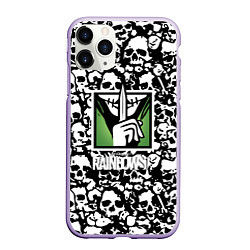 Чехол iPhone 11 Pro матовый Rainbow six pattern skull, цвет: 3D-светло-сиреневый