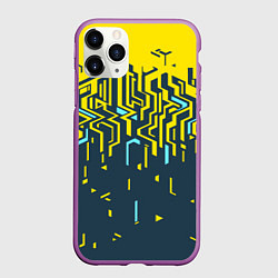 Чехол iPhone 11 Pro матовый Яркий абстрактный геометрический рисунок для спорт, цвет: 3D-фиолетовый