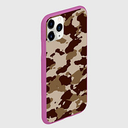 Чехол iPhone 11 Pro матовый Коричневый камуфляж текстура, цвет: 3D-фиолетовый — фото 2