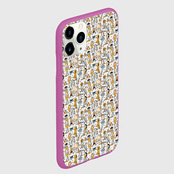 Чехол iPhone 11 Pro матовый Человечки и монстры, цвет: 3D-фиолетовый — фото 2