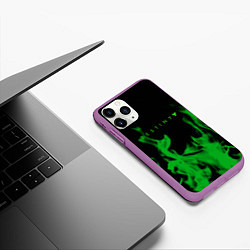 Чехол iPhone 11 Pro матовый Destiny fire green, цвет: 3D-фиолетовый — фото 2